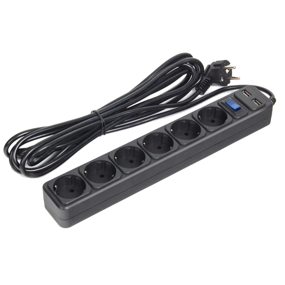 Сетевой фильтр SVC ZC6S-50M-USB 5 м. 220 в