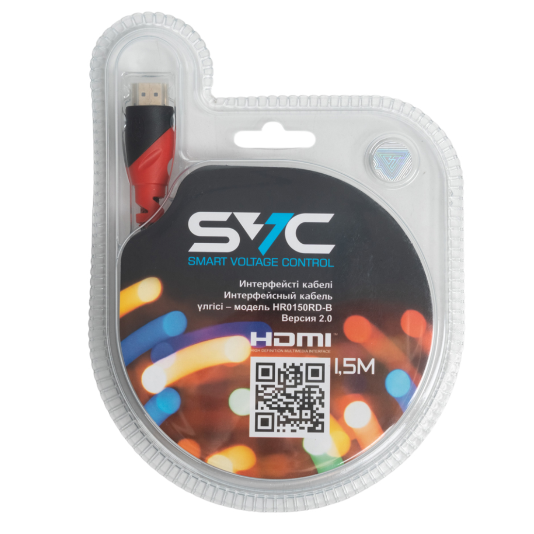 Интерфейсный кабель HDMI-HDMI SVC HR0150RD-B, 30В, Красный, Блистер, 1.5 м