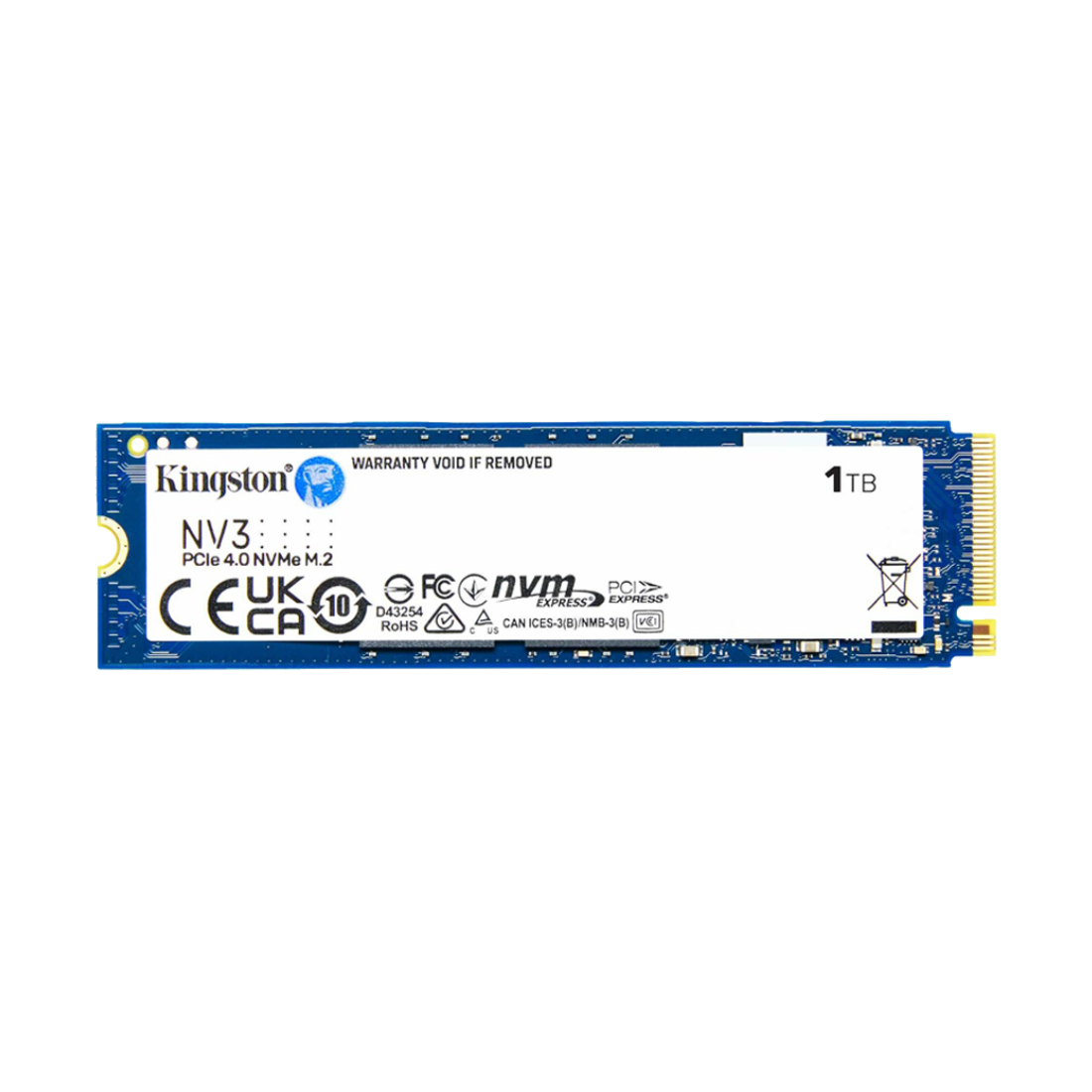 Твердотельный накопитель SSD Kingston NV3 SNV3S/1000GBK 1000GB M.2 NVMe PCIe 4.0x4 6000/4000Мб/сBULK