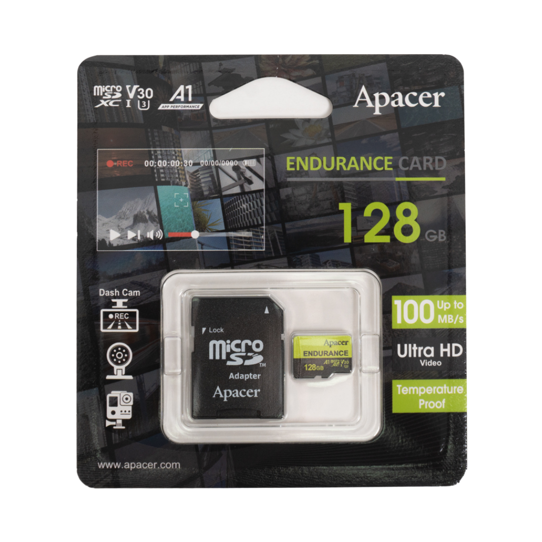Карта памяти Apacer AP128GEDM1D05-R 128GB с адаптером SD