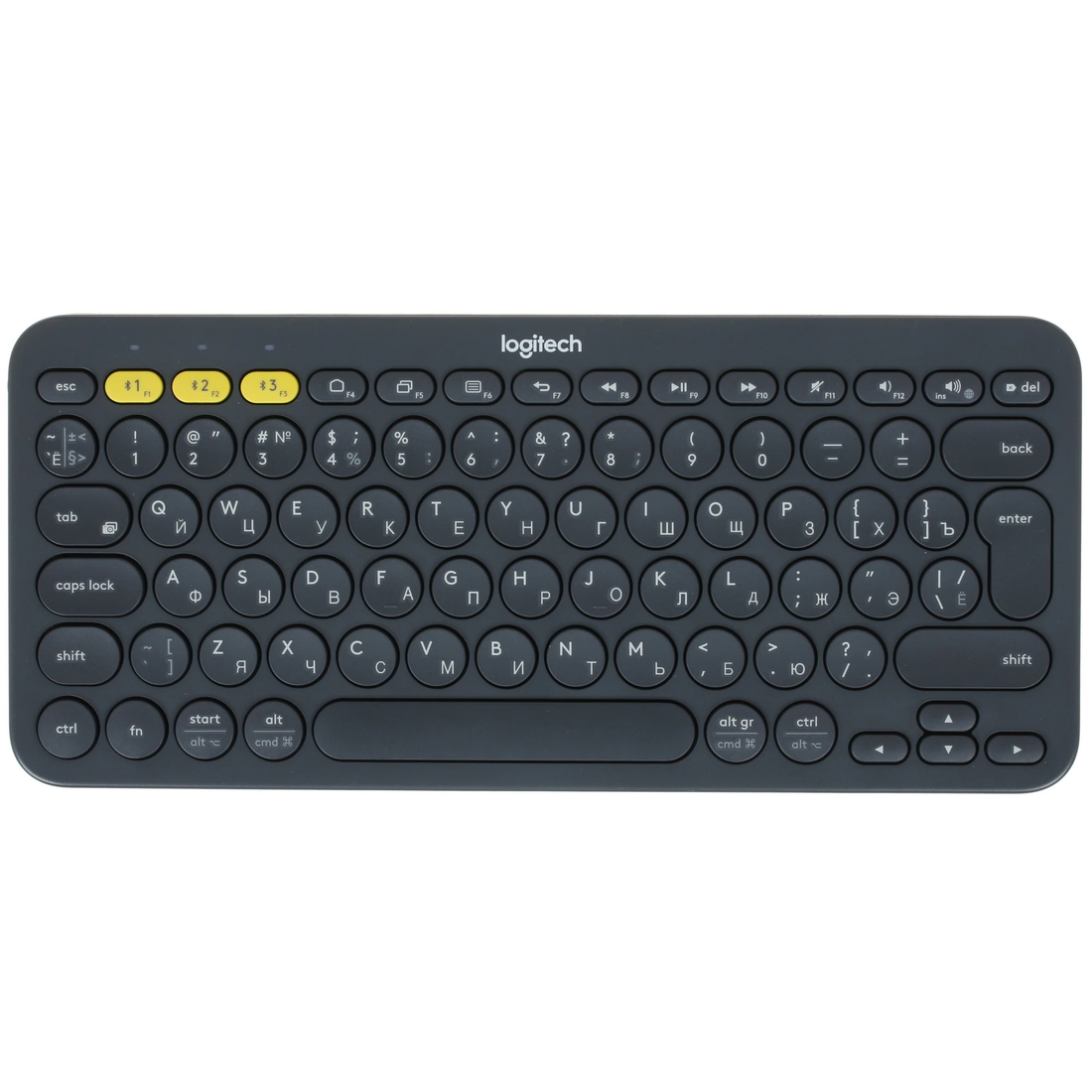 Клавиатура Logitech K380 беспроводная, Bluetooth 3.0, тёмно-серая, Multi-Device, AAAx2
