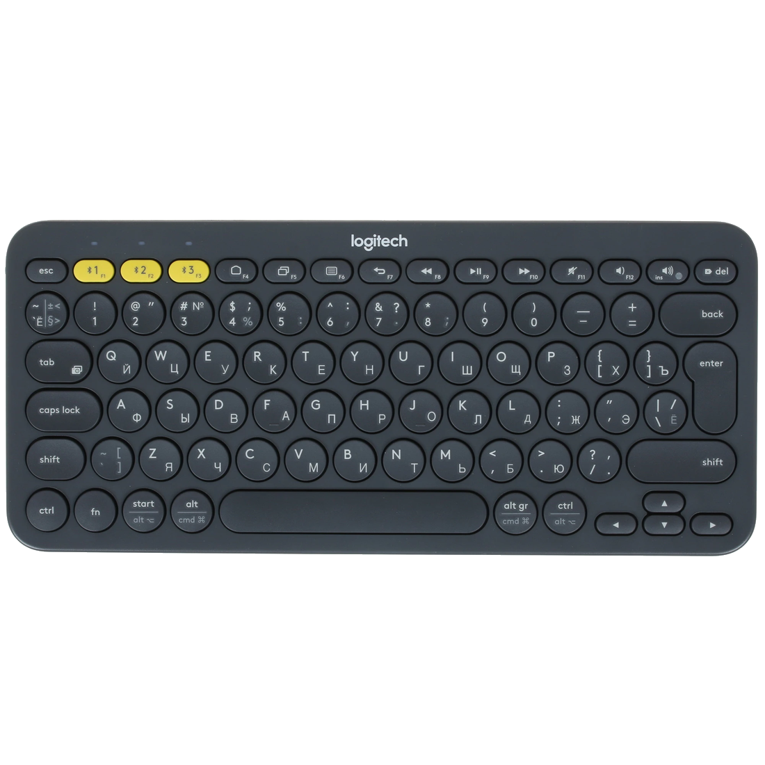Клавиатура Logitech K380 беспроводная, Bluetooth 3.0, тёмно-серая, Multi-Device, AAAx2