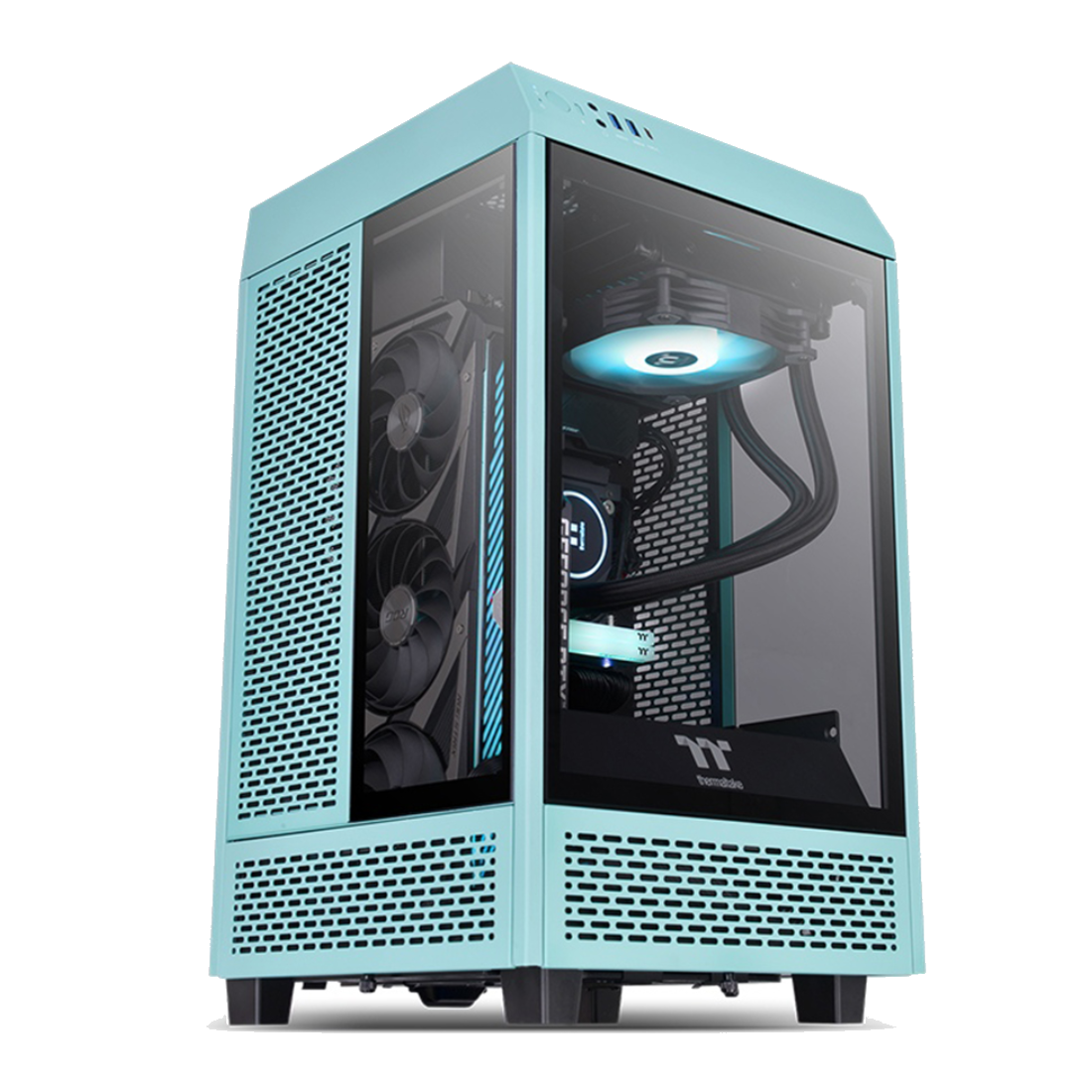 Компьютерный корпус Thermaltake The Tower 100 Turquoise без Б/П