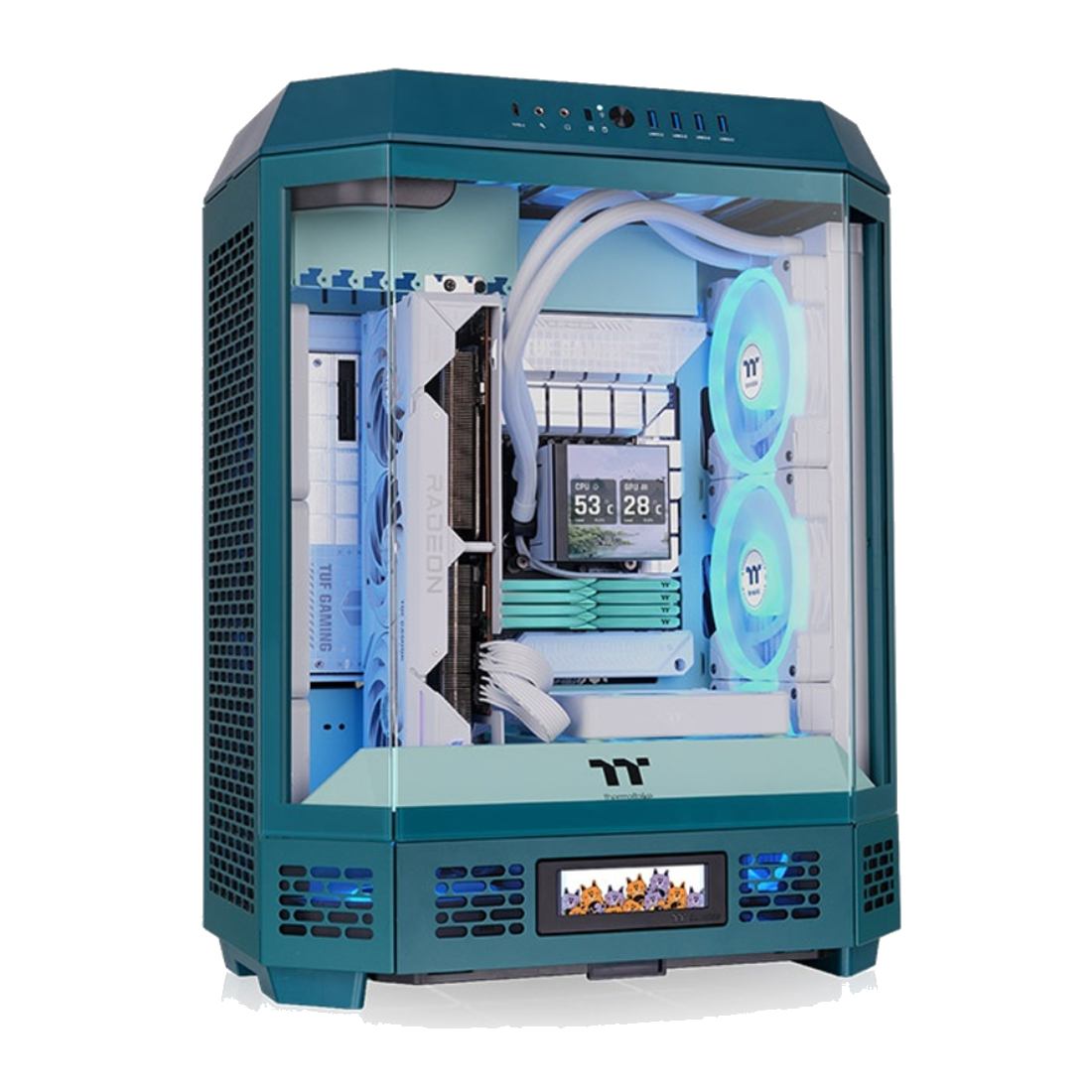 Компьютерный корпус Thermaltake The Tower 600 Transformative Teal без Б/П